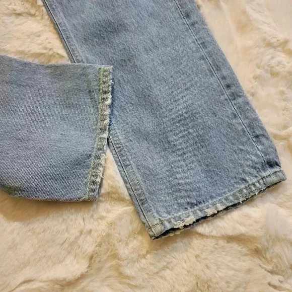 Agolde 90s Fit Button Fly Mid Rise Distressed Loose Fit Jeans Women 24 A069c-811 - Picture 4 of 12